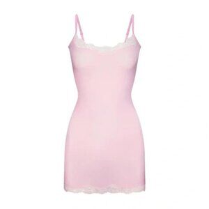 SKIMS Cherry Blossom Tonal Fits Everybody Lace Slip Dress NWOT L